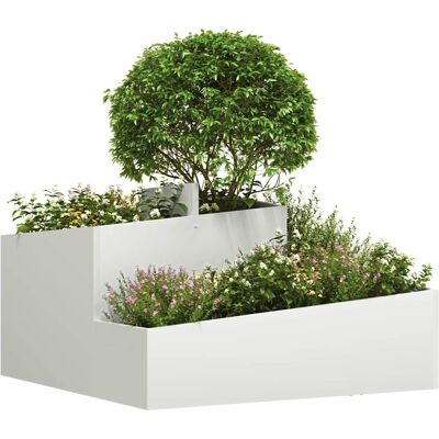 vidaXL Plantenbak Wit 80 x 80 x 50 cm Koudgewalst staal vidaXL Plantenbak Wit 80 x 80 x 50 cm Koudgewalst staal