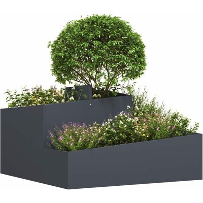 vidaXL Plantenbak Antraciet 80 x 80 x 50 cm Koudgewalst staal vidaXL Plantenbak Antraciet 80 x 80 x 50 cm Koudgewalst staal