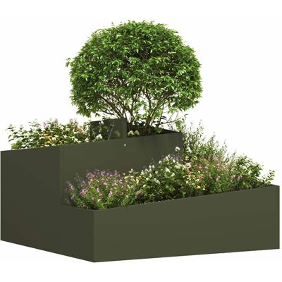 vidaXL Plantenbak Olijf Groen 80 x 80 x 50 cm Koudgewalst staal vidaXL Plantenbak Olijf Groen 80 x 80 x 50 cm Koudgewalst staal