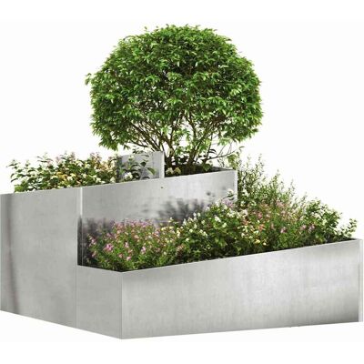 vidaXL Plantenbak Zilver 80 x 80 x 50 cm Roestvrij staal vidaXL Plantenbak Zilver 80 x 80 x 50 cm Roestvrij staal