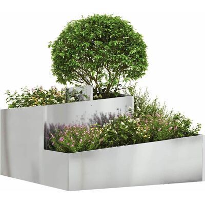 vidaXL Plantenbak Zilver 80 x 80 x 50 cm Gegalvaniseerd staal vidaXL Plantenbak Zilver 80 x 80 x 50 cm Gegalvaniseerd staal