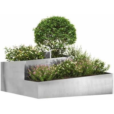 vidaXL Plantenbak Zilver 100 x 100 x 50 cm Roestvrij staal vidaXL Plantenbak Zilver 100 x 100 x 50 cm Roestvrij staal