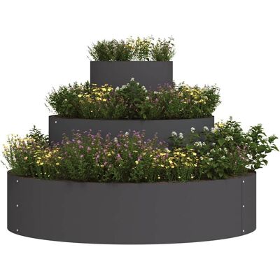 vidaXL Plantenbak Zwart 90 x 90 x 20 cm Koudgewalst staal vidaXL Plantenbak Zwart 90 x 90 x 20 cm Koudgewalst staal