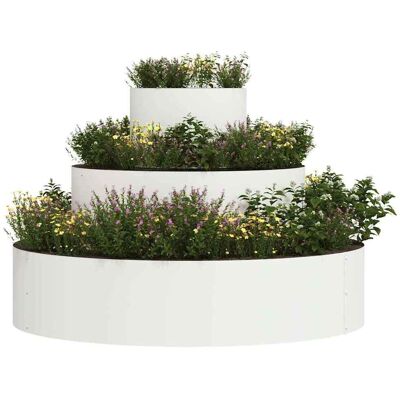 vidaXL Plantenbak Wit 90 x 90 x 20 cm Koudgewalst staal vidaXL Plantenbak Wit 90 x 90 x 20 cm Koudgewalst staal