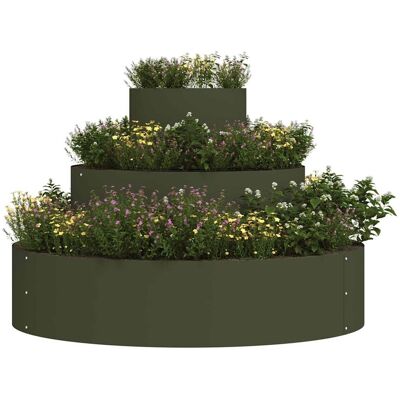 vidaXL Plantenbak Olijf Groen 90 x 90 x 20 cm Koudgewalst staal vidaXL Plantenbak Olijf Groen 90 x 90 x 20 cm Koudgewalst staal