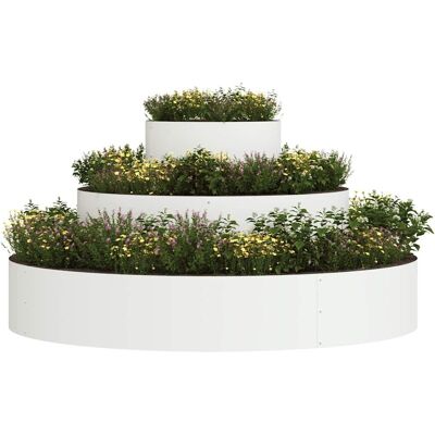 vidaXL Plantenbak Wit 120 x 120 x 20 cm Koudgewalst staal vidaXL Plantenbak Wit 120 x 120 x 20 cm Koudgewalst staal
