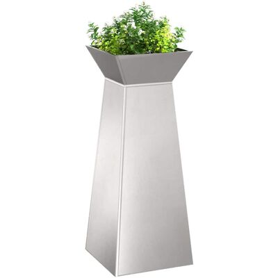 vidaXL Pilaar Plantenbak 2 pcs Zilver 40 x 40 x 100 cm vidaXL Pilaar Plantenbak 2 pcs Zilver 40 x 40 x 100 cm