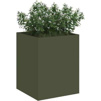vidaXL Plantenbak Olijf Groen 32 x 32 x 40 cm Koudgewalst staal vidaXL Plantenbak Olijf Groen 32 x 32 x 40 cm Koudgewalst staal