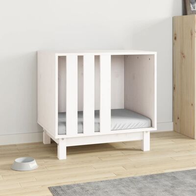 vidaXL Witte 60x45x57 cm dennenhouten hondenhuis - Hondenschuur vidaXL Witte 60x45x57 cm dennenhouten hondenhuis - Hondenschuur