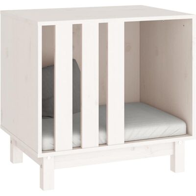 vidaXL Witte 60x45x57 cm dennenhouten hondenhuis - Hondenschuur vidaXL Witte 60x45x57 cm dennenhouten hondenhuis - Hondenschuur