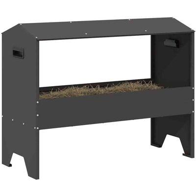 vidaXL Voederbak voor vee Zwart 79 x 35 x 62 cm Koudgewalst Staal vidaXL Voederbak voor vee Zwart 79 x 35 x 62 cm Koudgewalst Staal