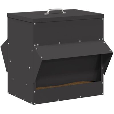 vidaXL Kip voerbak Zwart 40,5 x 45 x 41 cm Koudgewalst Staal vidaXL Kip voerbak Zwart 40,5 x 45 x 41 cm Koudgewalst Staal