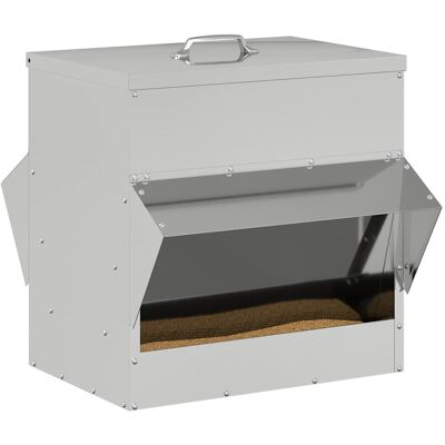 vidaXL Kip voerbak Zilver 40,5 x 45 x 41 cm Gegalvaniseerd staal vidaXL Kip voerbak Zilver 40,5 x 45 x 41 cm Gegalvaniseerd staal