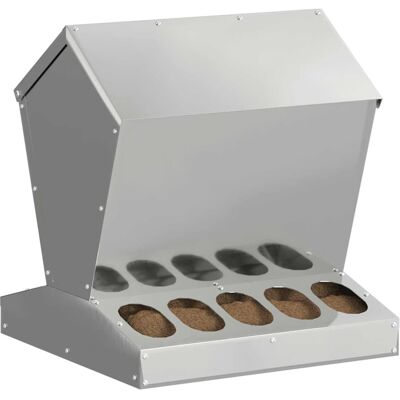 vidaXL Kip voerbak Zilver 40 x 40 x 45 cm Gegalvaniseerd staal vidaXL Kip voerbak Zilver 40 x 40 x 45 cm Gegalvaniseerd staal