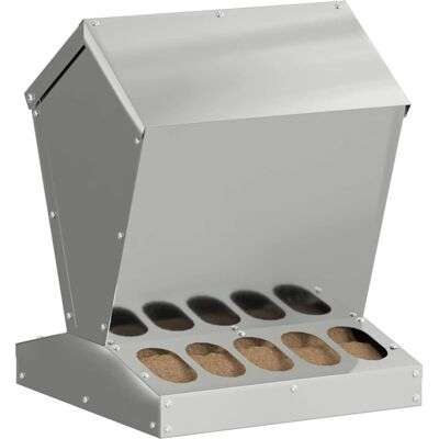vidaXL Kip voerbak Zilver 30 x 30 x 39 cm Gegalvaniseerd staal vidaXL Kip voerbak Zilver 30 x 30 x 39 cm Gegalvaniseerd staal