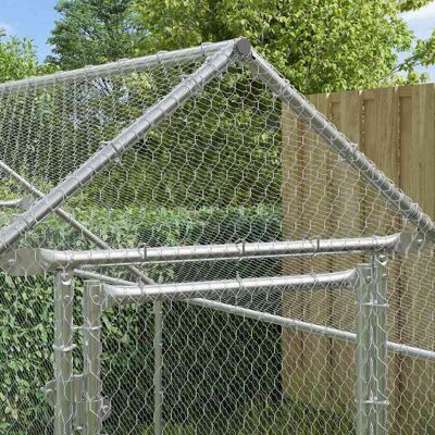 vidaXL Kippenhok Zilver 400 x 170 x 177 cm Gegalvaniseerd staal vidaXL Kippenhok Zilver 400 x 170 x 177 cm Gegalvaniseerd staal