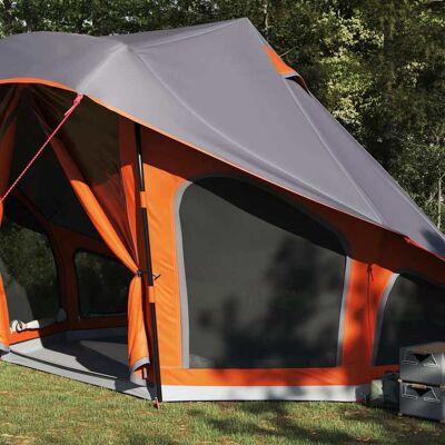 vidaXL Tipi Tent met dak Grijs en Oranje 508 x 470 x 300 cm taft vidaXL Tipi Tent met dak Grijs en Oranje 508 x 470 x 300 cm taft