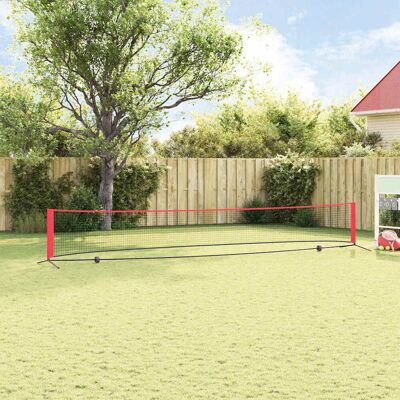 vidaXL Tennisnet Zwart en Rood 595 x 90,5 x 87 cm Polyester vidaXL Tennisnet Zwart en Rood 595 x 90,5 x 87 cm Polyester
