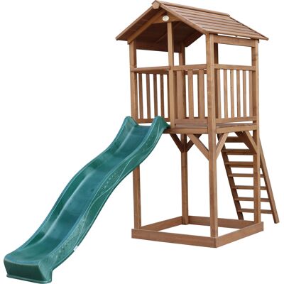 AXI Beach Tower Speeltoren Bruin - Groene Glijbaan AXI Beach Tower Speeltoren Bruin - Groene Glijbaan