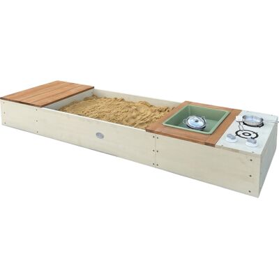 AXI Pippa Zandbak met speelkeuken en opbergbank 160 x 50 cm Beige/bruin AXI Pippa Zandbak met speelkeuken en opbergbank 160 x 50 cm Beige/bruin