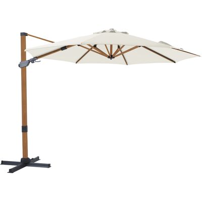 AXI Cyrus Premium Zweefparasol Ø 300cm Houtlook/beige AXI Cyrus Premium Zweefparasol Ø 300cm Houtlook/beige
