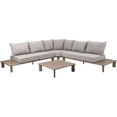 AXI Avery Loungeset met zijtafels Houtlook/beige AXI Avery Loungeset met zijtafels Houtlook/beige