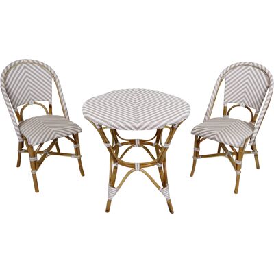 AXI Jacqueline Rotan Bistroset Bruin/wit AXI Jacqueline Rotan Bistroset Bruin/wit