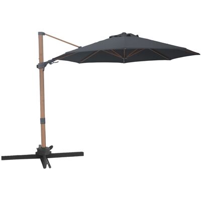 AXI Solis Zweefparasol Ø 300cm Houtlook/grijs AXI Solis Zweefparasol Ø 300cm Houtlook/grijs