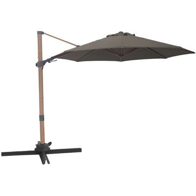 AXI Solis Zweefparasol Ø 300cm Houtlook/taupe AXI Solis Zweefparasol Ø 300cm Houtlook/taupe