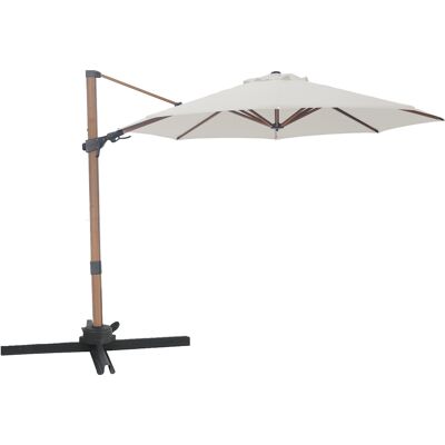 AXI Solis Zweefparasol Ø 300cm Houtlook/beige AXI Solis Zweefparasol Ø 300cm Houtlook/beige