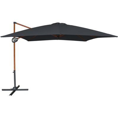 AXI Mira Zweefparasol 300x300cm Houtlook/grijs AXI Mira Zweefparasol 300x300cm Houtlook/grijs