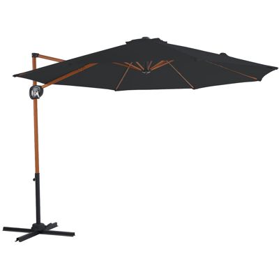 AXI Solea Zweefparasol Ø 300cm Houtlook/grijs AXI Solea Zweefparasol Ø 300cm Houtlook/grijs
