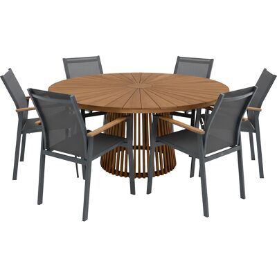 AXI Hani/Alva 150 cm Tuinset 7-delig Teak/Aluminium AXI Hani/Alva 150 cm Tuinset 7-delig Teak/Aluminium