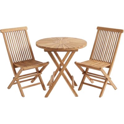 AXI Gia/Mina 60 cm Bistroset 3-delig Teak - Opklapbaar AXI Gia/Mina 60 cm Bistroset 3-delig Teak - Opklapbaar