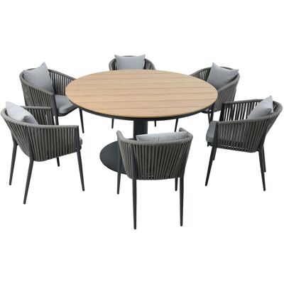 AXI Jay/Faye 150 cm Dining Tuinset 7-delig - Antraciet AXI Jay/Faye 150 cm Dining Tuinset 7-delig - Antraciet