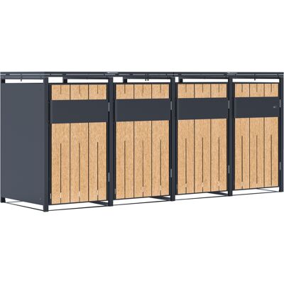 AXI Luke Containerombouw van Metaal Antraciet/Houtlook – 4 containers AXI Luke Containerombouw van Metaal Antraciet/Houtlook – 4 containers