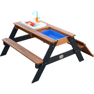 AXI Emily Zand & Water Picknicktafel met Speelkeuken wastafel Antraciet/bruin AXI Emily Zand & Water Picknicktafel met Speelkeuken wastafel Antraciet/bruin