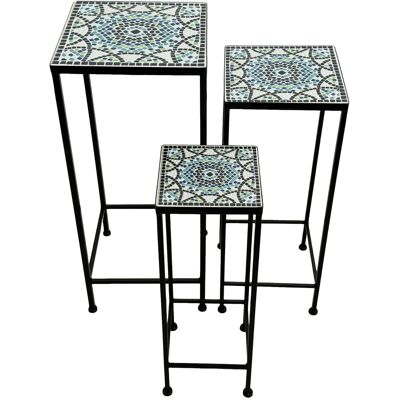 AXI Eline Mozaïek Plantentafel Vierkant Multikleur - Set 3 stuks AXI Eline Mozaïek Plantentafel Vierkant Multikleur - Set 3 stuks