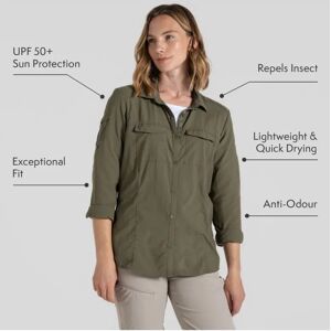 Craghoppers Craghppers NosiLife Adventure LS Shirt III Dames (Maat - 10, Kleur - Wild Olive) Craghoppers Craghppers NosiLife Adventure LS Shirt III Dames (Maat - 10, Kleur - Wild Olive)
