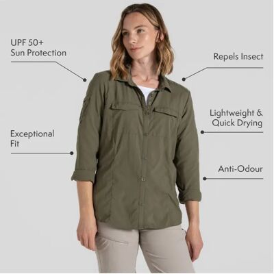Craghoppers Craghppers NosiLife Adventure LS Shirt III Dames (Maat - 18, Kleur - Wild Olive) Craghoppers Craghppers NosiLife Adventure LS Shirt III Dames (Maat - 18, Kleur - Wild Olive)