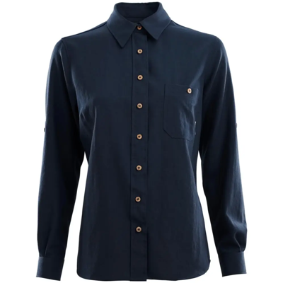 Aclima LeisureWool Woven Shirt Dames (Maat - XL, Kleur - Navy Blazer) Aclima LeisureWool Woven Shirt Dames (Maat - XL, Kleur - Navy Blazer)