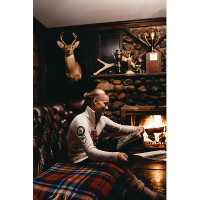 Amundsen Boiled Ski Sweater Dames (Maat - L, Kleur - Oatmeal/Norge) Amundsen Boiled Ski Sweater Dames (Maat - L, Kleur - Oatmeal/Norge)