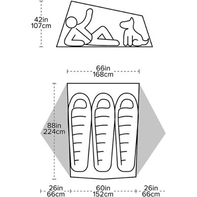 Big Agnes Tiger Wall UL3 & mtnGLO footprint (Kleur - Gray) Big Agnes Tiger Wall UL3 & mtnGLO footprint (Kleur - Gray)