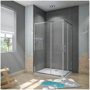 Aica 80x100x185cm Douchecabine met dubbele schuifdeur,6mm ESG veiligheidsglas,profiel van glanzend chroom. Aica 80x100x185cm Douchecabine met dubbele schuifdeur,6mm ESG veiligheidsglas,profiel van glanzend chroom.