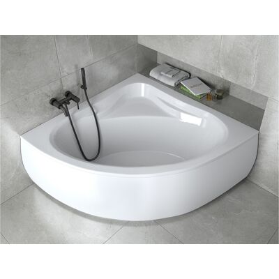 Hoekbad MIA 130x130 met acrylschort Afvoer & poten GRATIS! Hoekbad MIA 130x130 met acrylschort Afvoer & poten GRATIS!