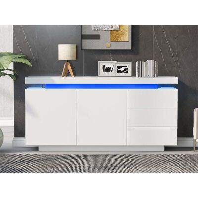 ModernLuxe Modern dressoir met LED - 2 deuren en 3 lades - Wit ModernLuxe Modern dressoir met LED - 2 deuren en 3 lades - Wit