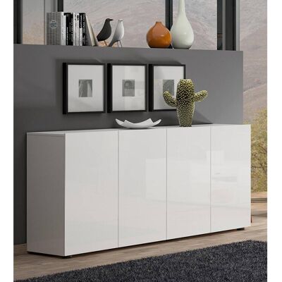 Dmora Dficarell dressoir, buffet in de woonkamer, woonkamer, keukenkast, Made in Italy, 180x38h79 cm, glanzend wit Dmora Dficarell dressoir, buffet in de woonkamer, woonkamer, keukenkast, Made in Italy, 180x38h79 cm, glanzend wit