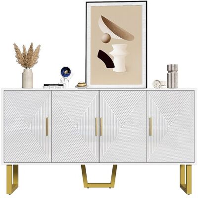 ModernLuxe Modern dressoir - 4 deuren met verstelbare planken - Wit ModernLuxe Modern dressoir - 4 deuren met verstelbare planken - Wit