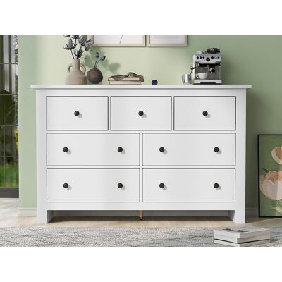 ModernLuxe Dressoir met 7 lades - spaanplaat - Wit ModernLuxe Dressoir met 7 lades - spaanplaat - Wit