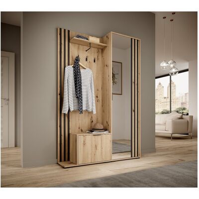 MINIO go for it, Garderobe NEL, met spiegel, artisan eiken/zwart MINIO go for it, Garderobe NEL, met spiegel, artisan eiken/zwart